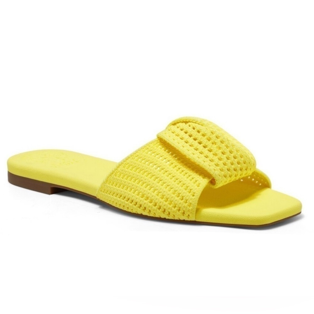 Vince Camuto Yellow Crochet Slide Sandals